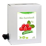 GutFood - 3 Liter Bio Acerolasaft - Bio Acerola Saft in praktischer